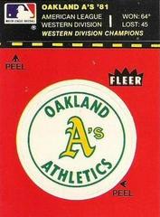 Oakland A's #NNA Baseball Cards 1982 Fleer Team Logo Stickers Prices