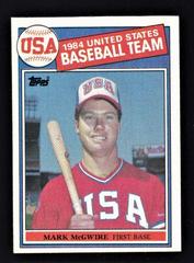 Mark McGwire [84 USA Baseball Team] #401 Baseball Cards 1985 Topps Tiffany Prices
