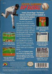 Roger Clemens' MVP Baseball - Back | Roger Clemens' MVP Baseball NES