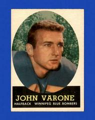 John Varone Football Cards 1958 Topps CFL Prices