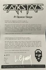 Letter | Zarkstars: A Space Saga [Homebrew] Atari 2600