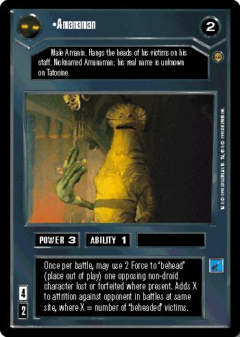 Amanaman [Limited] Star Wars CCG Jabba's Palace