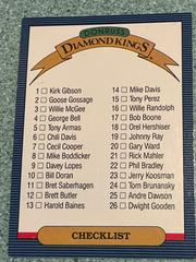 Checklist #1-26 [Diamond Kings] Baseball Cards 1986 Donruss Prices