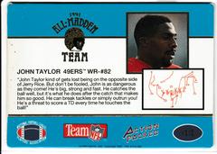 Back | John Taylor Football Cards 1991 Action Packed All Madden 24KT Gold
