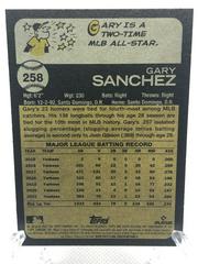 Back Of Card | Gary Sanchez Baseball Cards 2022 Topps Heritage