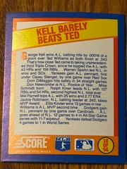 Kell Barely Beats Ted Baseball Cards 1989 Score Magic Motion Trivia A Year to Remember Prices