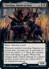Timothar, Baron of Bats [Extended Art] Magic Innistrad: Crimson Vow Commander Prices