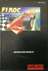F1 ROC Race Of Champions - Manual | F1 ROC Race of Champions Super Nintendo