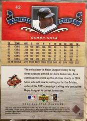 Reverse | Sammy Sosa Baseball Cards 2005 Upper Deck All Star Classics