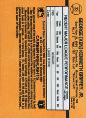 Back Card | Ken Griffey Jr. Baseball Cards 1989 Donruss