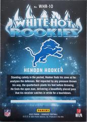 Back | Hendon Hooker Football Cards 2023 Panini Donruss White Hot Rookies