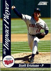 Scott Erickson #13 Baseball Cards 1992 Score Impact Players Prices