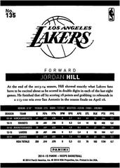 Back Of Card | Jordan Hill Basketball Cards 2014 Panini Hoops