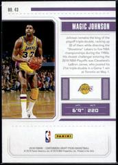 Back Side | Magic Johnson [Yellow Jersey Cracked Ice] Basketball Cards 2018 Panini Contenders Draft Picks