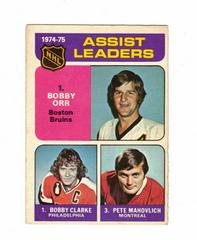 Assist Leaders [Orr, Clarke, Mahovlich] #209 Hockey Cards 1975 O-Pee-Chee Prices