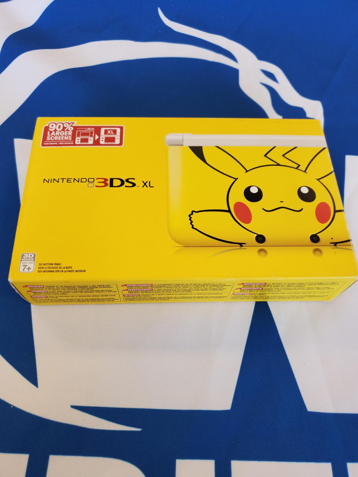Nintendo 3DS XL Yellow Pikachu Limited Edition Item, Box, and Manual