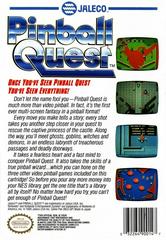 Pinball Quest - Back | Pinball Quest NES