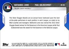 Back | Nathaniel Lowe, Paul Goldschmidt Baseball Cards 2022 Topps Now Off Season