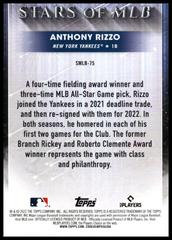 Back Of Card | Anthony Rizzo Baseball Cards 2022 Topps Update Stars of MLB