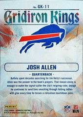 Back | Josh Allen Football Cards 2023 Panini Donruss Gridiron Kings