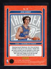 Back | Josh Giddey [Holo] Basketball Cards 2021 Panini Hoops Class Of