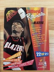 Back | Clifford Robinson Basketball Cards 1994 Stadium Club Beam Team