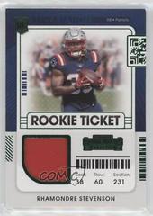 Rhamondre Stevenson Football Cards 2021 Panini Contenders Rookie Ticket Swatches Prices