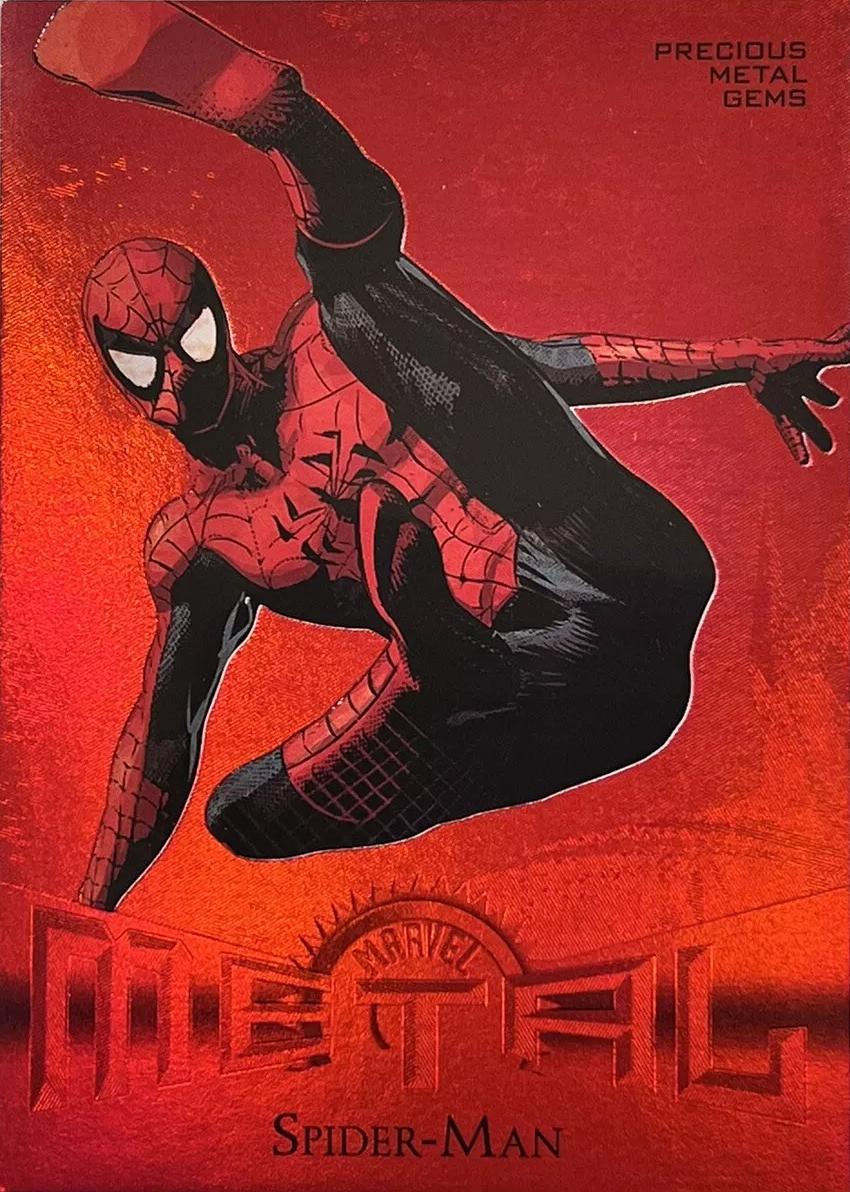 Spider-Man [Red Precious Metal Gems] #R-5 2024 SkyBox Metal Universe Avengers Retro