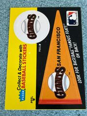 Giants Pennant  | San Francisco Giants Baseball Cards 1987 Fleer Team Stickers