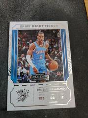 Shai Gilgeous Alexander #25 #25 Basketball Cards 2022 Panini Contenders Game Night Ticket Prices