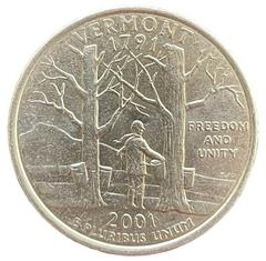 2001 D [VERMONT] Coins State Quarter Prices