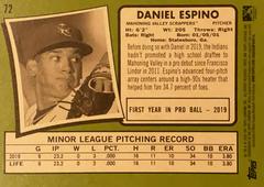 Rear | Daniel Espino Baseball Cards 2020 Topps Heritage Minor League