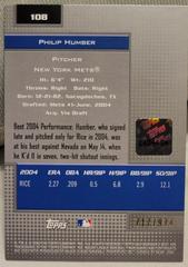 Back Of Card | Philip Humber [Autograph Green] Baseball Cards 2005 Bowman's Best
