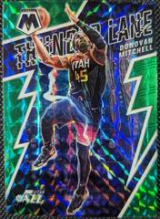 Donovan Mitchell [Green] #4 Basketball Cards 2021 Panini Mosaic Thunder Lane Prices