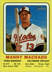 Manny Machado Baseball Cards 2018 Topps Heritage 1969 Collector Cards Prices