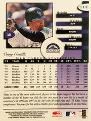 Rear | Vinny Castilla Baseball Cards 1998 Donruss