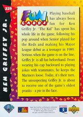 Card Back | Ken Griffey Jr. Baseball Cards 1994 Upper Deck Fun Packs