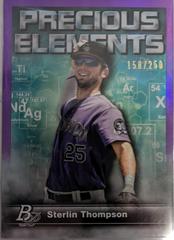 Sterlin Thompson [Purple] #PE-19 Baseball Cards 2023 Bowman Platinum Precious Elements Prices
