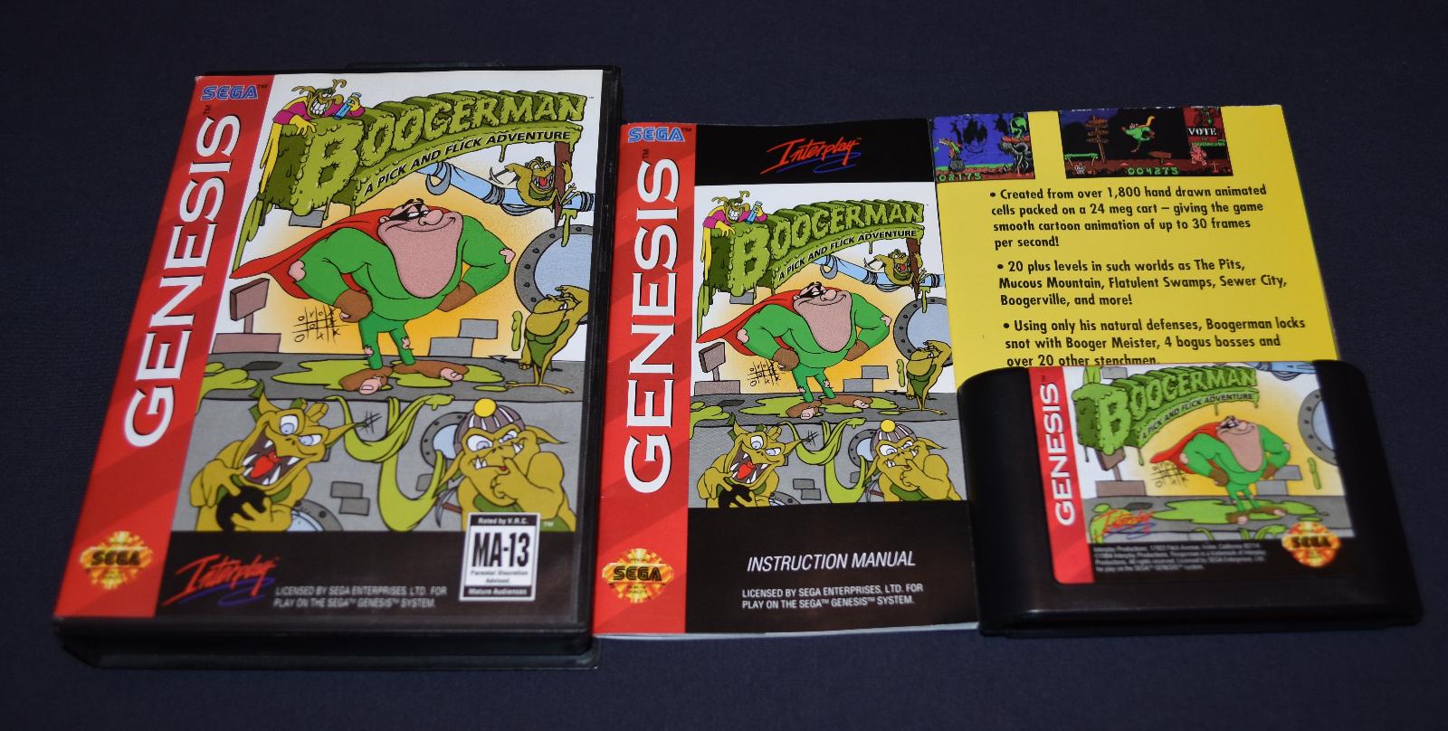 Boogerman A Pick and Flick Adventure | Item, Box, and Manual | Sega Genesis