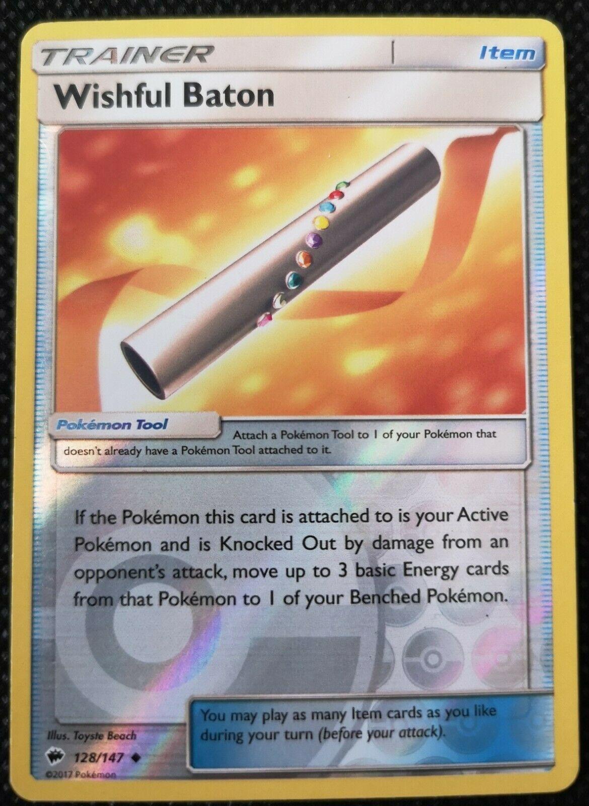 Wishful Baton [Reverse Holo] #128 Pokemon Burning Shadows