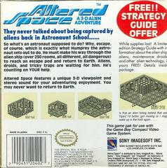 Altered Space - Back | Altered Space GameBoy