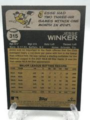 Back Of Card | Jesse Winker Baseball Cards 2022 Topps Heritage