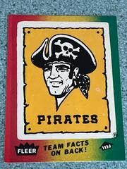 Pittsburg Pirates Baseball Cards 1987 Fleer Team Stickers Prices