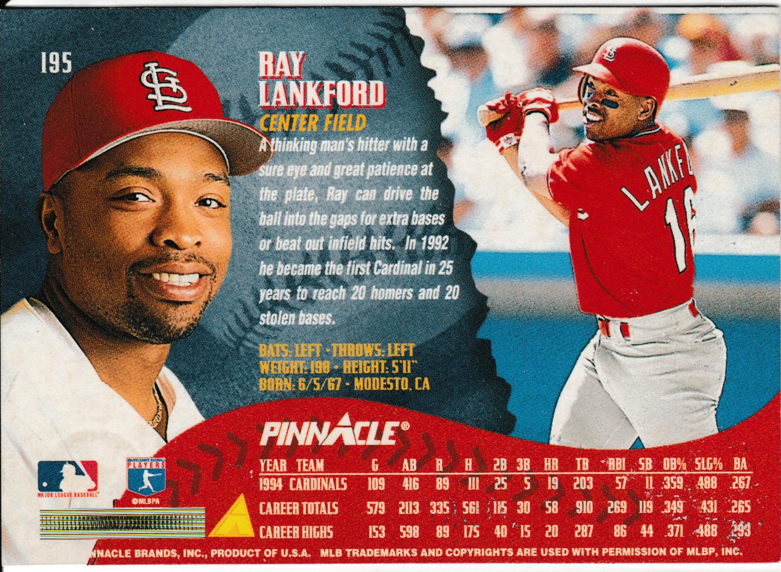 Ray Lankford 195 Prices 1995 Pinnacle Baseball Cards