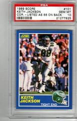 Keith Jackson [Correct Listed As 88 on Card Back] #101 Football Cards 1989 Panini Score Prices