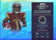 Jahan Dotson [2002 Throwback Autograph] #02TR-JD Football Cards 2022 Panini Contenders Optic Throwback Rookie Autographs Prices