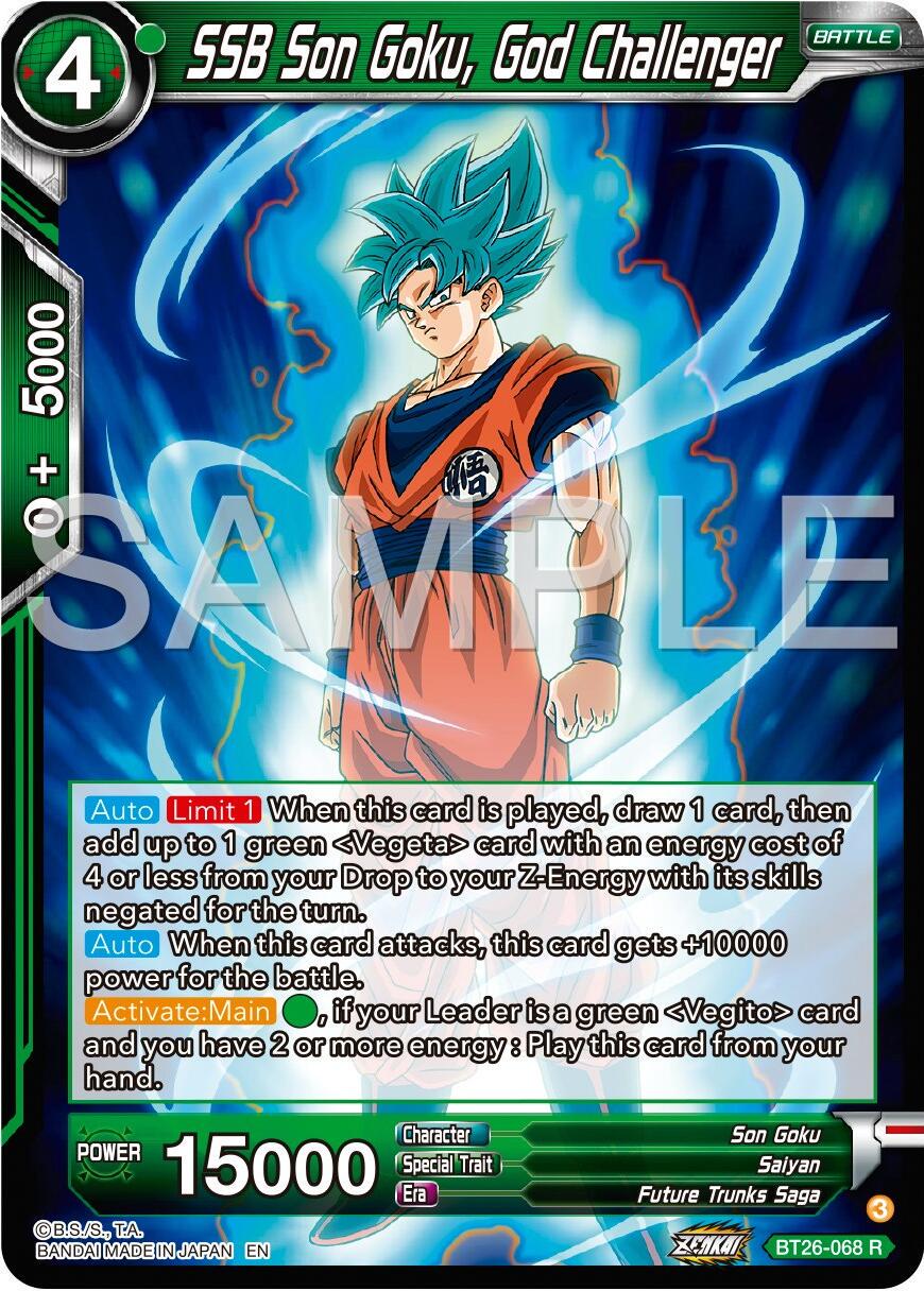 SSB Son Goku, God Challenger BT26-068 Dragon Ball Super Ultimate Advent