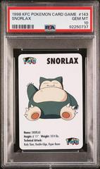 Snorlax #143 Pokemon 1998 KFC Prices