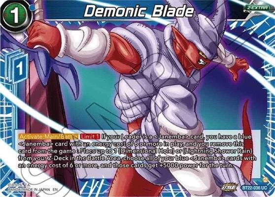 Demonic Blade BT22-036 Dragon Ball Super Critical Blow