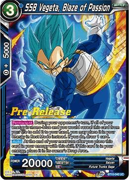 SSB Vegeta, Blaze of Passion BT10-040 Dragon Ball Super Rise of the Unison Warrior: Pre-Release Promos